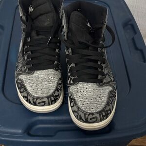 Nike Black and Gray High-Top Sneakers